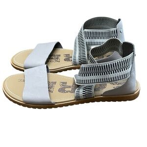 Sorel Womens Ella Dove Gray Sandals Size 9